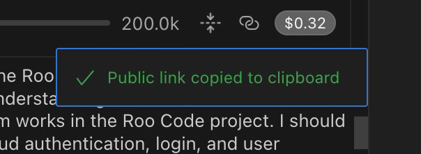 Public link copied confirmation